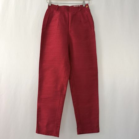 EN SOIE enSoie Zurich red silk pants