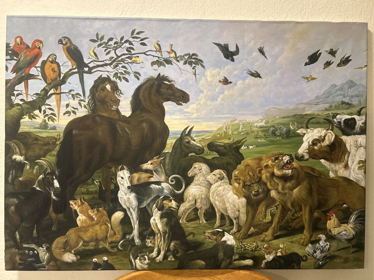 Dipinti: Gemälde Noahs Arche, Tierdarstellung, Leinwandbild, – Usato da Glarus venduto da KunstWerkEr-LS87