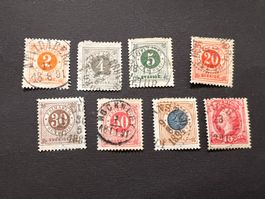 Schweden uralt Lot 1886 mit Posthorn gestempelt  (E1924)