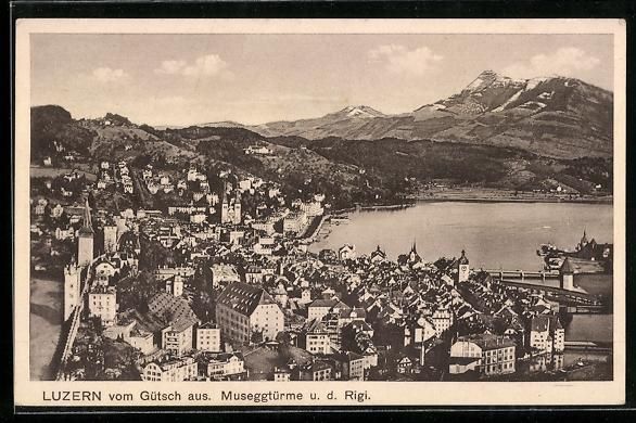 Ansichtskarten: Luzern, Totalansicht vom Gütsch aus, mi – Gebraucht aus Berlin von bartko-reher
