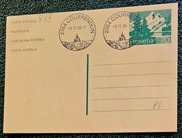Ganzsache mit Sst COURRENDLIN (JU)  9.11.96