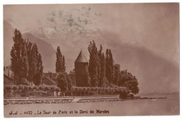 La Tour de Peilz, le quai, carte photo circulée 1920