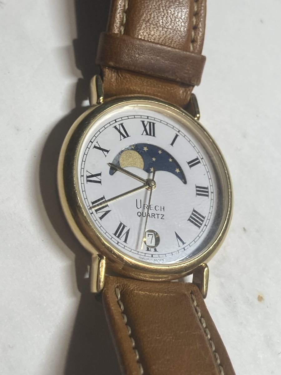 Orologi: Urech Quartz mit mondphase 32 mm – Usato da Glattbrugg venduto da vintagemania 3