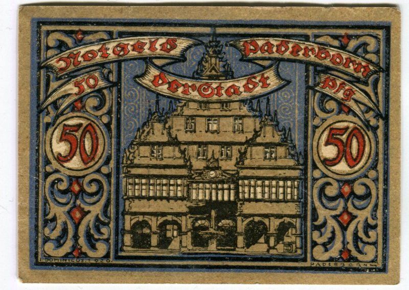 Banconote: Notgeld "50 Pfennig. Paderborn 1920" – Usato da Basel venduto da Butsch5 1