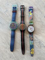 Lot de 3 montres Swatch divers modèles état acceptable