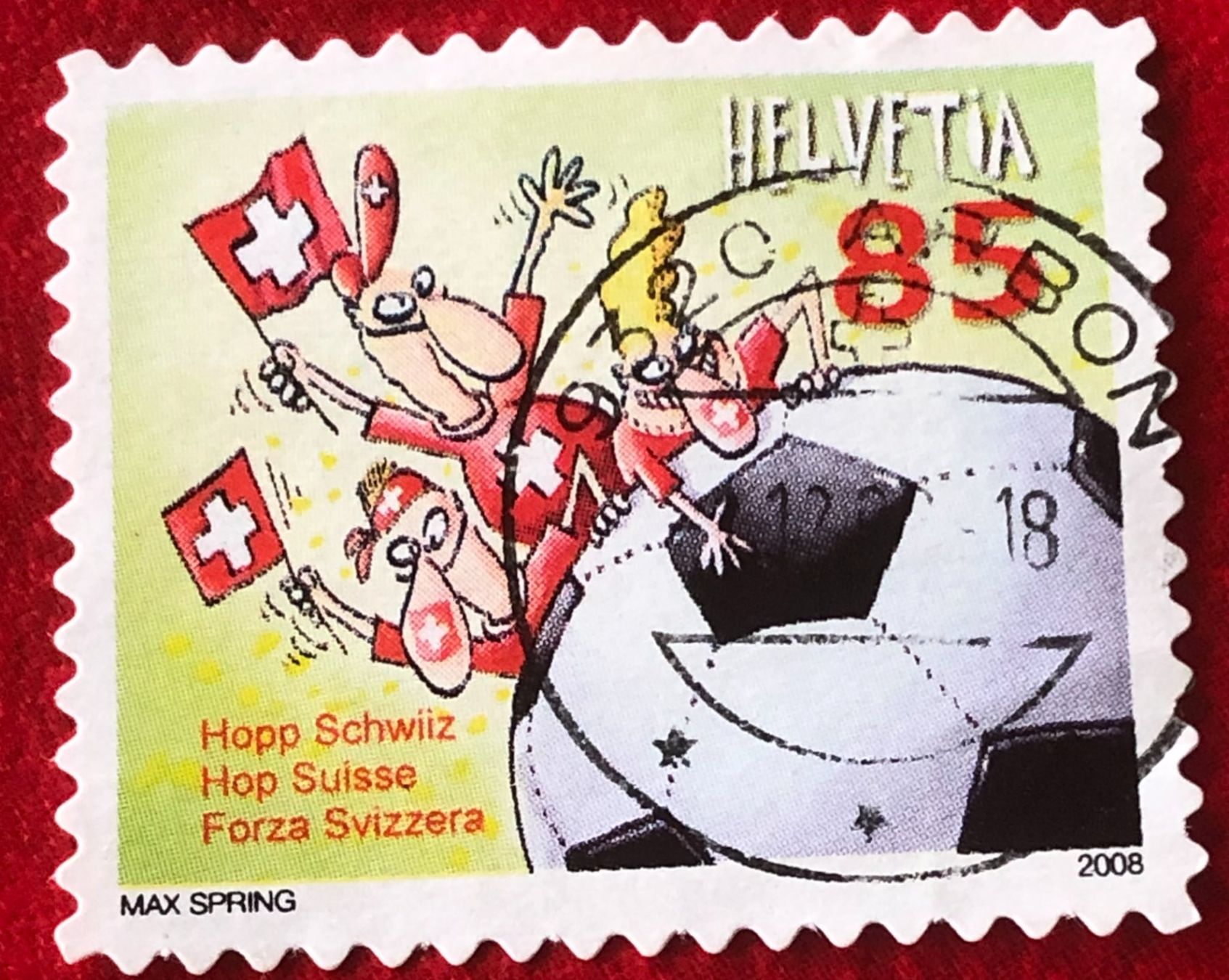 Tutti i francobolli: Nr. 1275 HOPP SCHWIIZ GESTEMPELT 2008  Arbon – Usato da Aarau venduto da Billa007