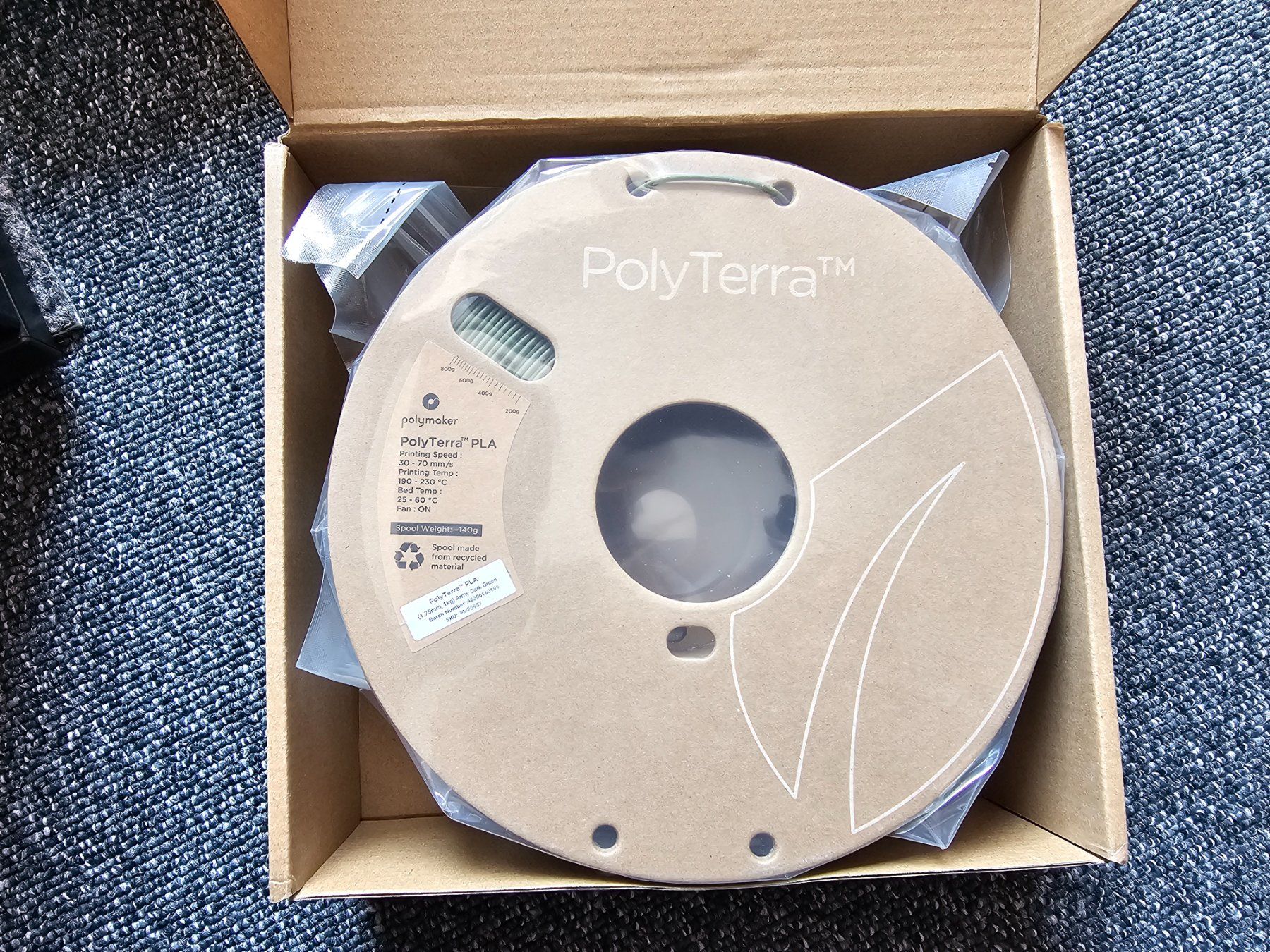 Filamento: Polymaker PolyTerra™ PLA Army Dark Green – Nuovo e nell'imballaggio originale da Saas-Fee venduto da naciaa 1
