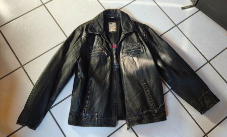 Tom Tailor Lederjacke schwarz Grösse L