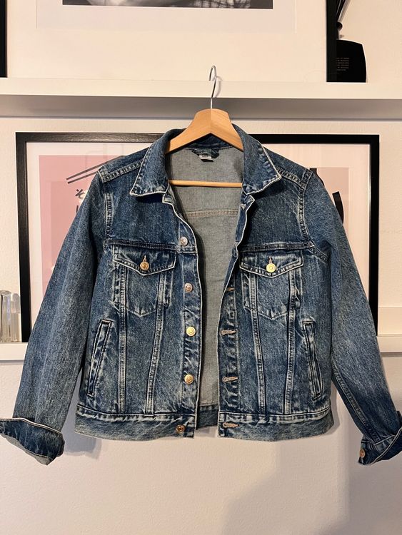 H&M DENIM JEANS JACKE Trend 2023 skate Fashion used look Kaufen auf