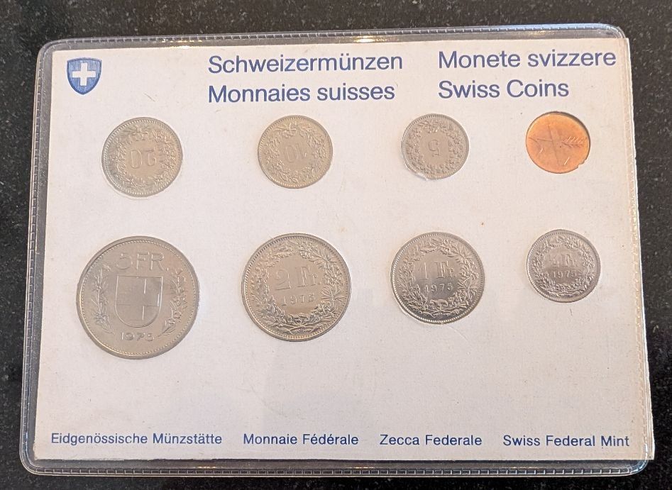 Alle Münzen: CH - Münzsatz Schweiz 1975 stgl – Gebraucht aus Arch von moneyswiss