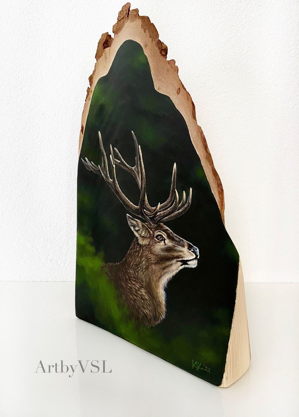 Dipinti: Hirsch Malerei auf Holz – Nuovo e nell'imballaggio originale da Niederbipp venduto da Chakala_20 1