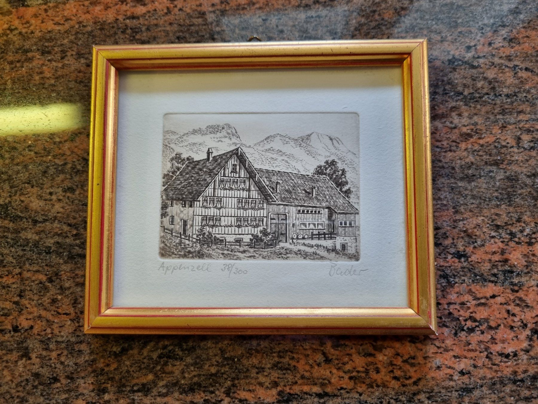 Poster & Bilder: Appenzell Original Radierung Bader, gerahmt . – Neu (gemäss Beschreibung) aus Trachslau von post35