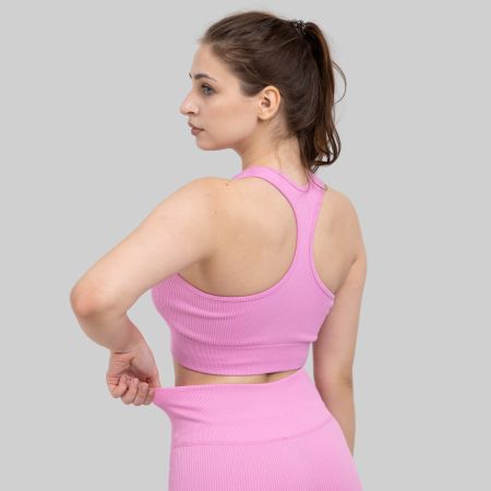 Sport BH Damen Seamless High Support Fitness Yoga BabyRosa M