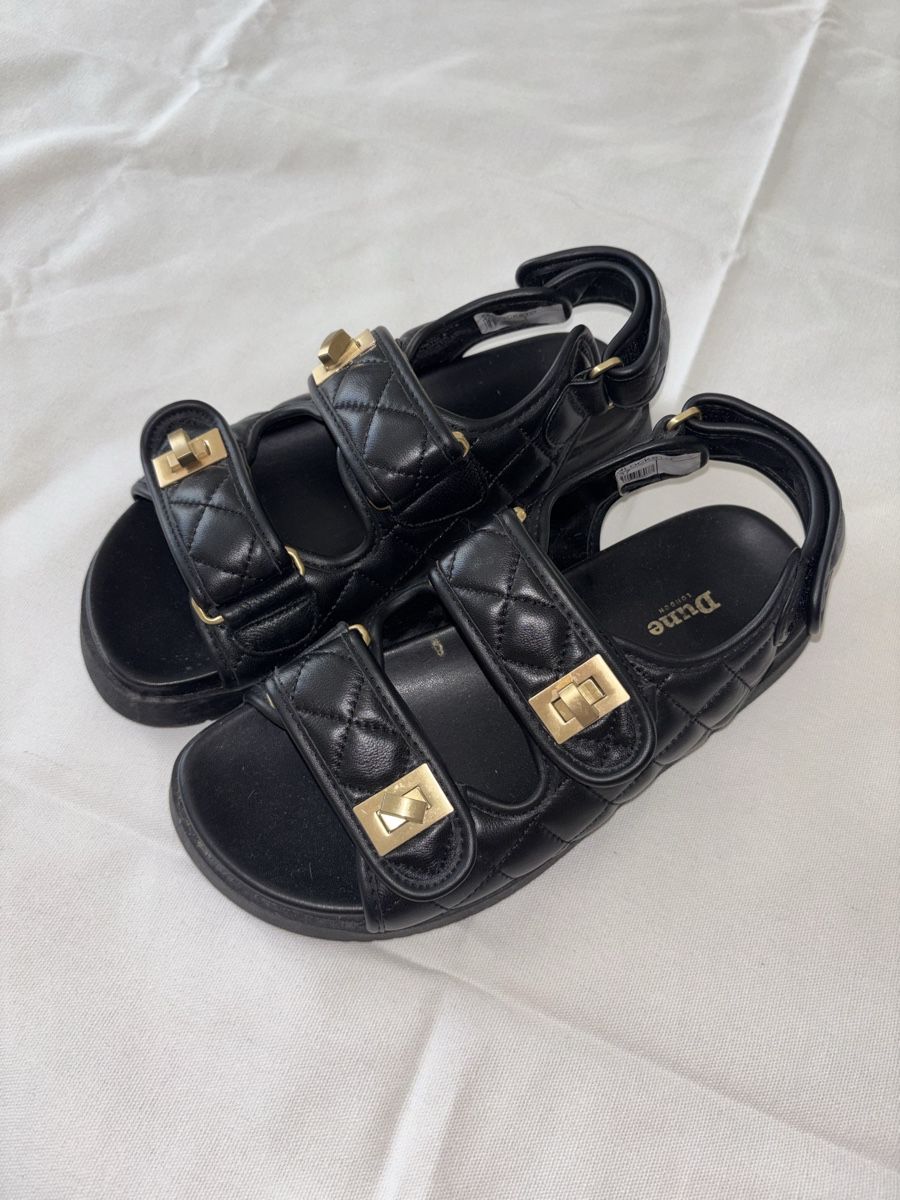 Dune London Scarpe da donna: Dune Black Leather Sandal 37 – Usato da Arlesheim venduto da schnsel