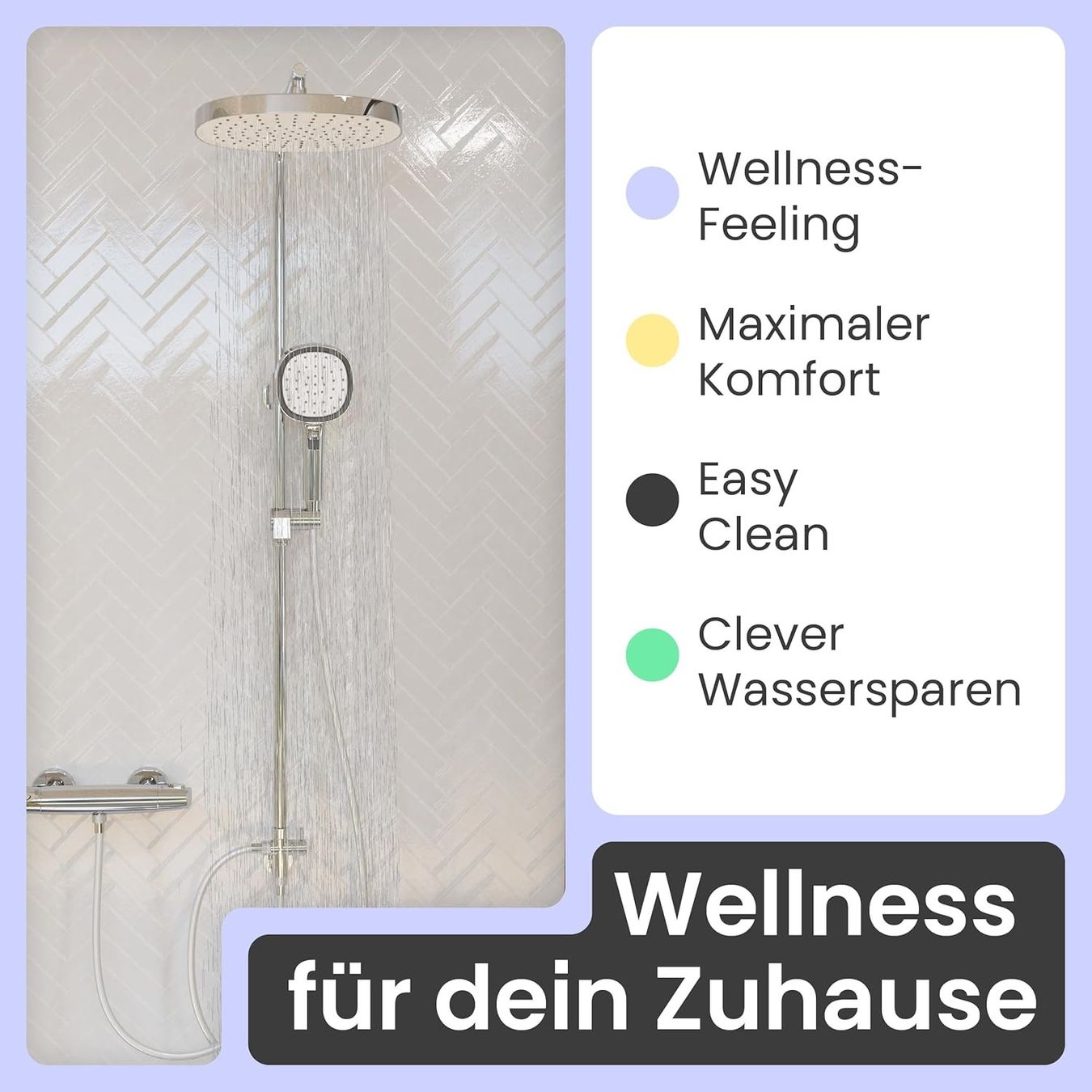 Docce: Regendusche Duschsystem Chrom Weiß Set – Usato da Suhr venduto da SchnapperCH 2