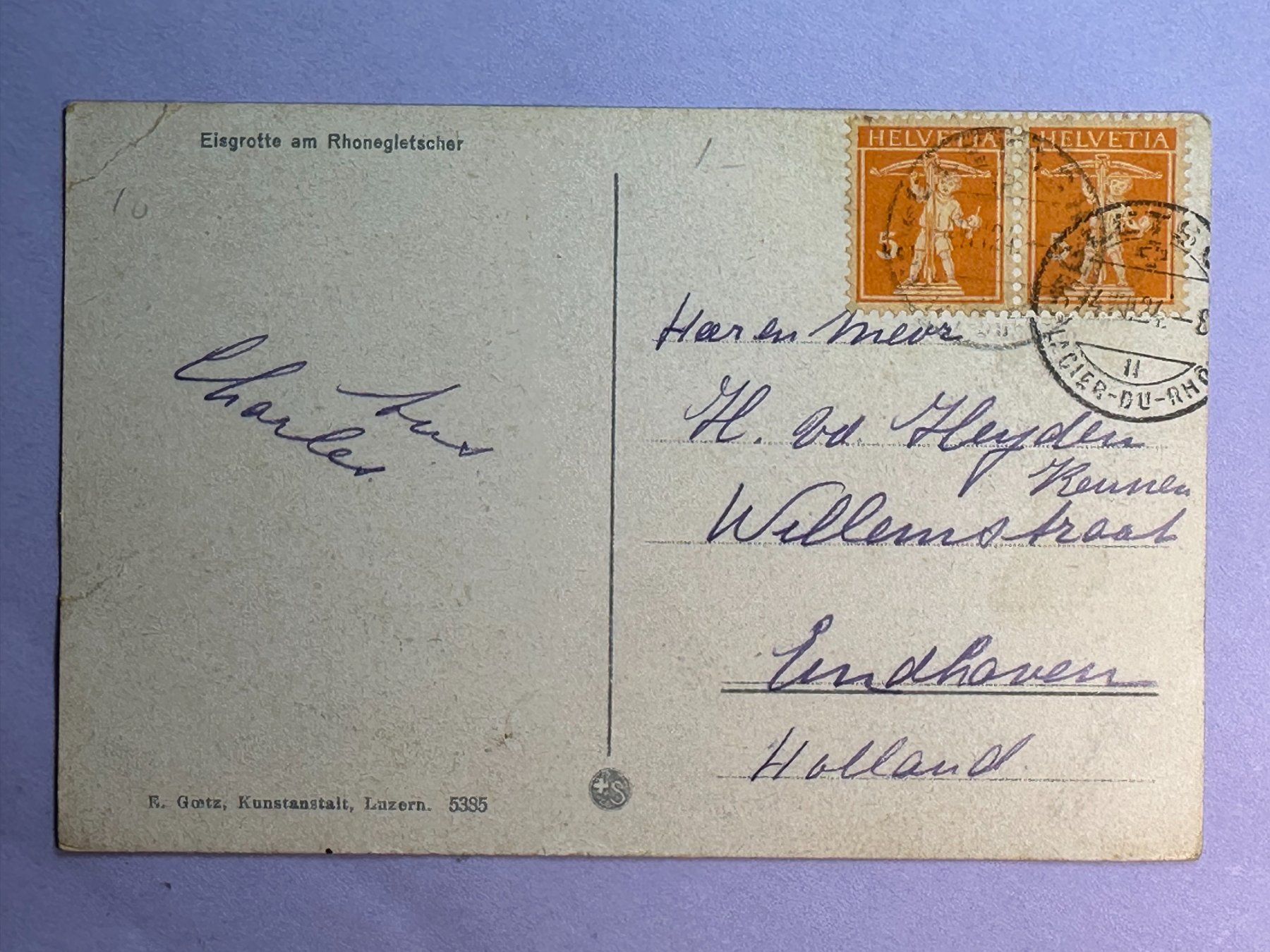 Cartoline postali: Rhonegletscher, Eisgrotte - vor 1924 – Usato da Steg VS venduto da danwer74 1