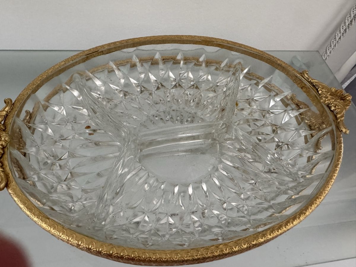 Piatti di portata: Glass serving tray with lid and metal frame – Usato da Thalwil venduto da 0041angel 1