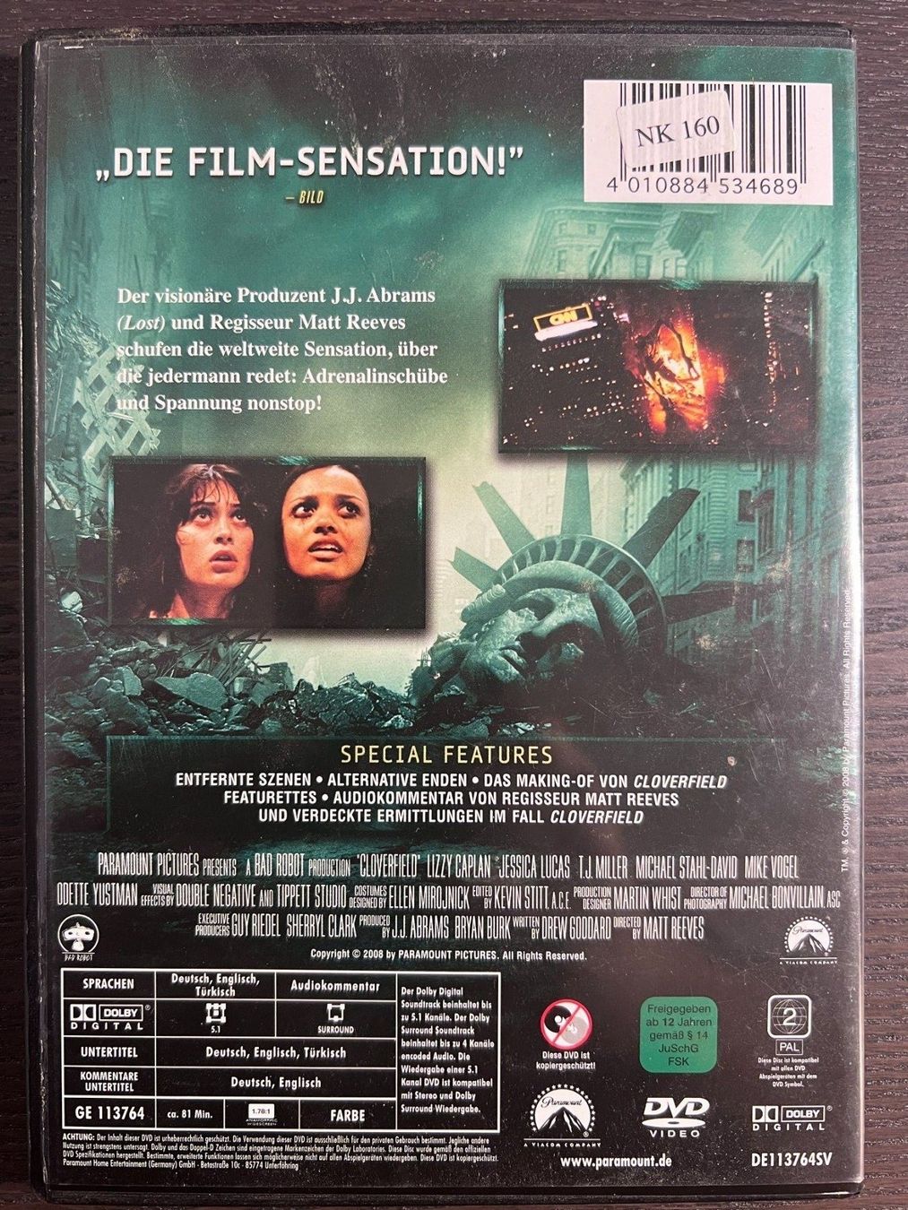 Alle DVDs: Cloverfield – Gebraucht aus Zürich von FilmFreunde 1