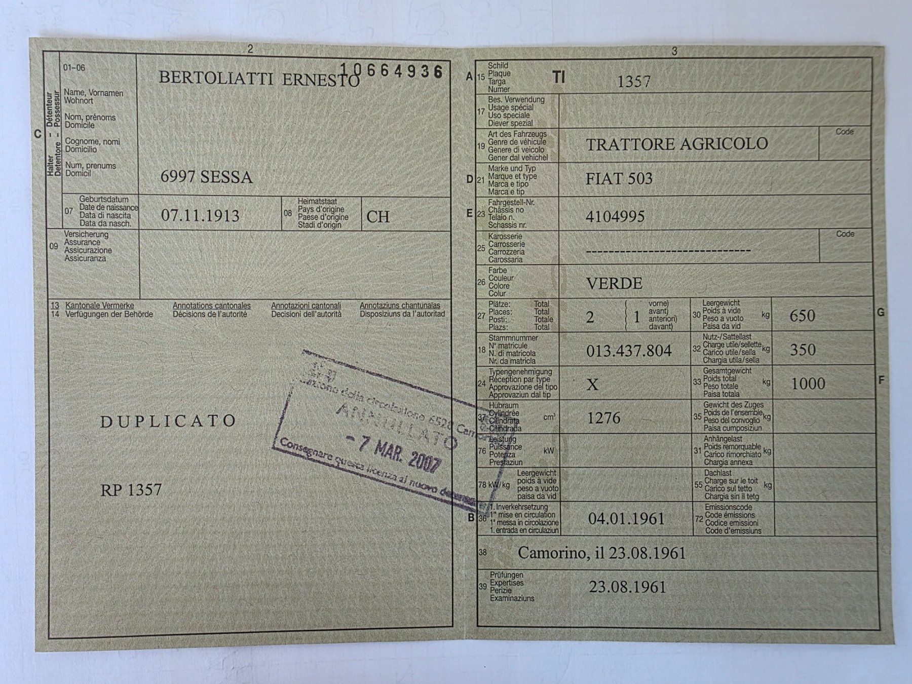 Fiat Traktoren: Traktor / Autotraktor Fiat Oldtimer ca. 1928 – Gebraucht aus Risch von Schnellerblitz 7