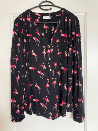 Kaffe Bluse mit Flamingo Print Gr. 40