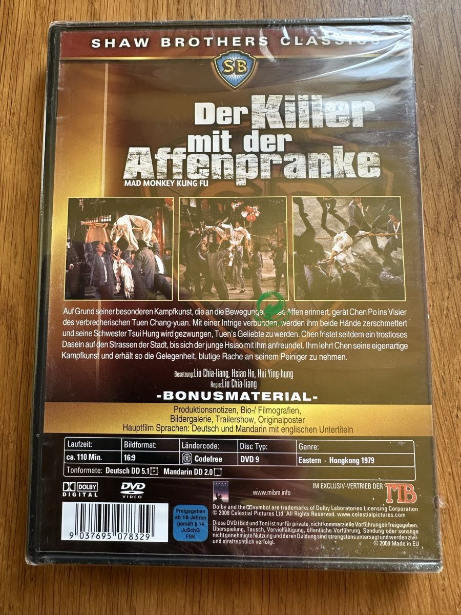 Tous les DVDs: Der Killer mit der Affenpranke neu Shaw Brothers – Neuf avec emballage d'origine à Benken ZH par Audi-erich 1