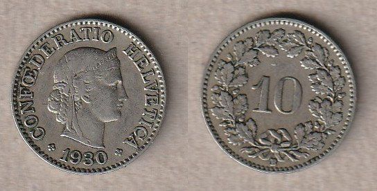 Tutti le monete: 10 Rappen 1930 – Usato da Allschwil venduto da Coinfreak