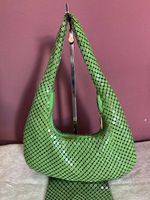 Kleine Metallgitter Schulter-/Handtasche grün