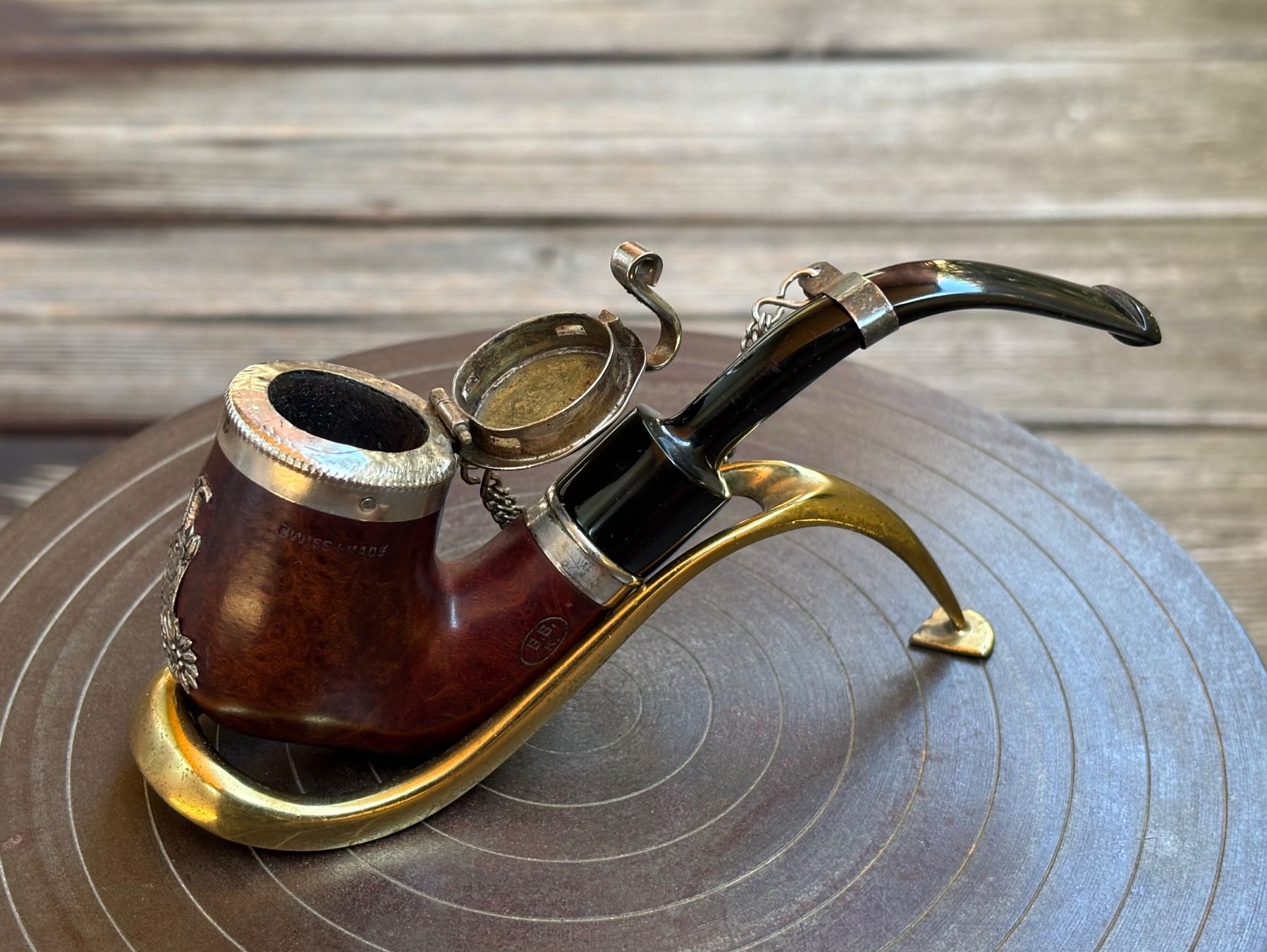 Pipe & Accessori: Tabakpfeife Deckelpfeife B.B.K. Brunner Buhofer m. Gamsbock – Usato da Lüchingen venduto da Eeizo 4