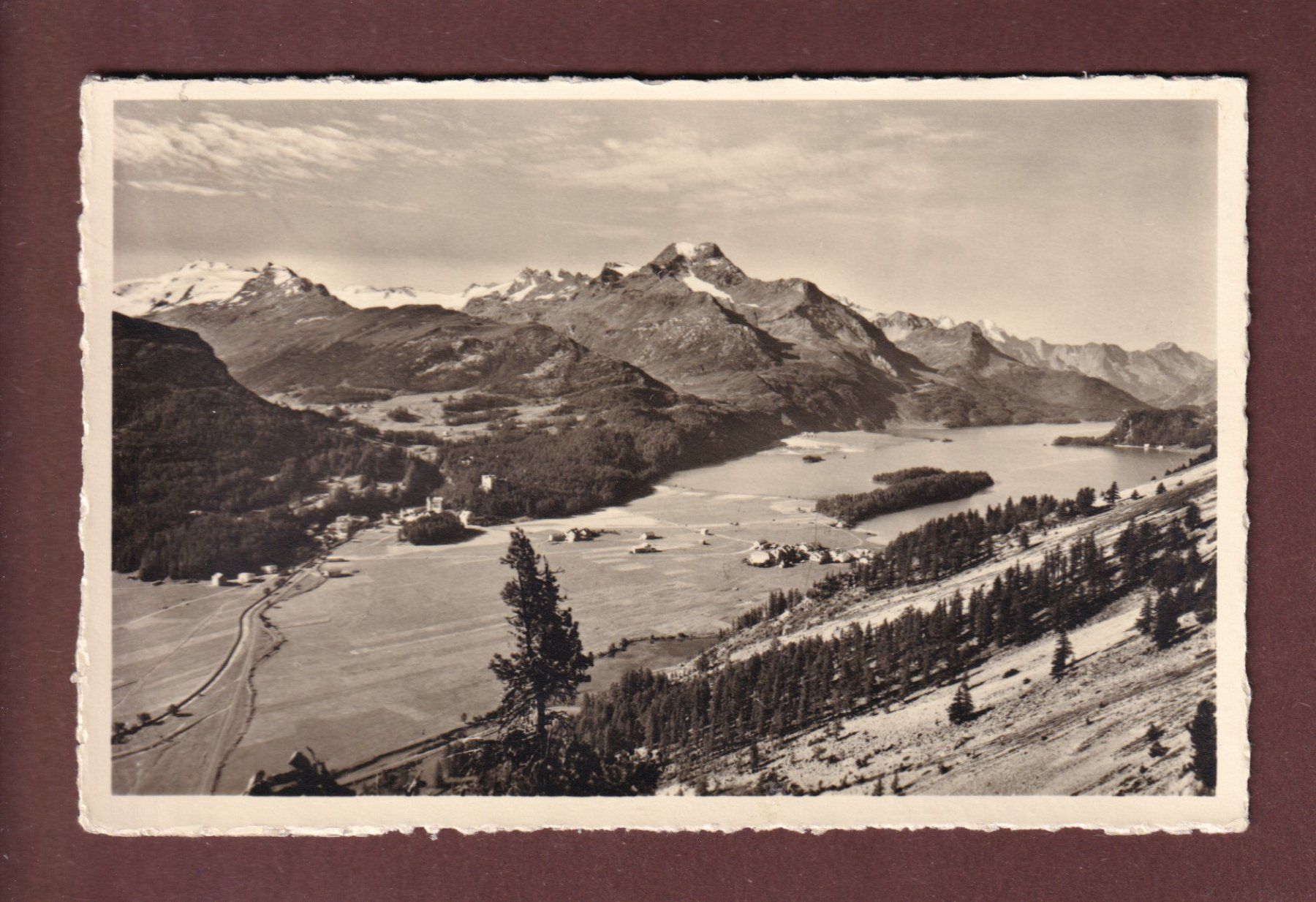 Ansichtskarten: SILS - Blick auf Silser-See - 1952 – Gebraucht aus Pully von nicecards-shop