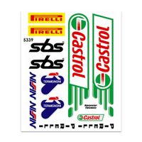 Sponsoren Sticker Castrol Pirelli SBS Termignoni Nissin