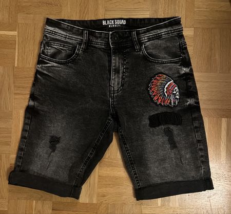Schwarze Jeans short, Grösse XS