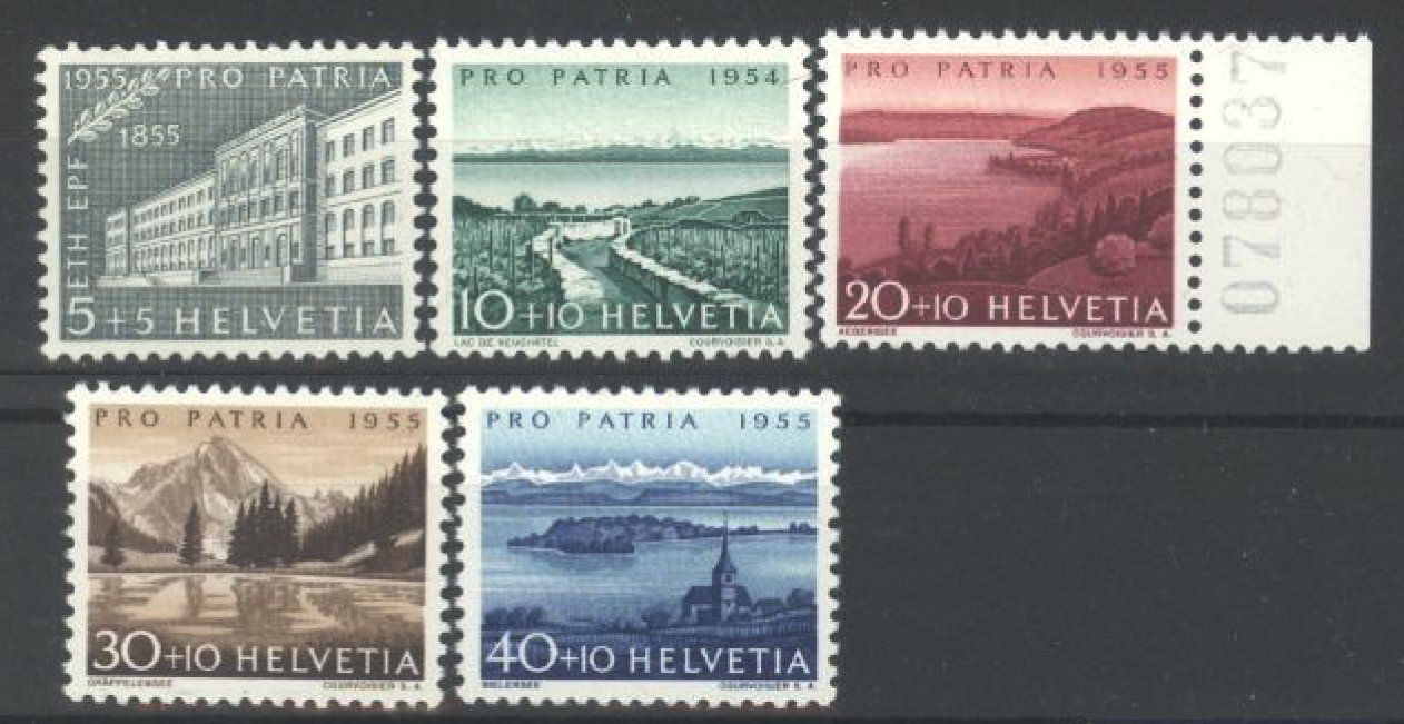 Tutti i francobolli: 1955, Pro Patria ** – Usato da Willisau venduto da Vollstempel