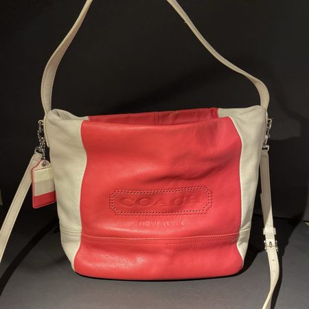 RAR: Coach New York Colorblock Leather Hobo Bag Rot/Cream