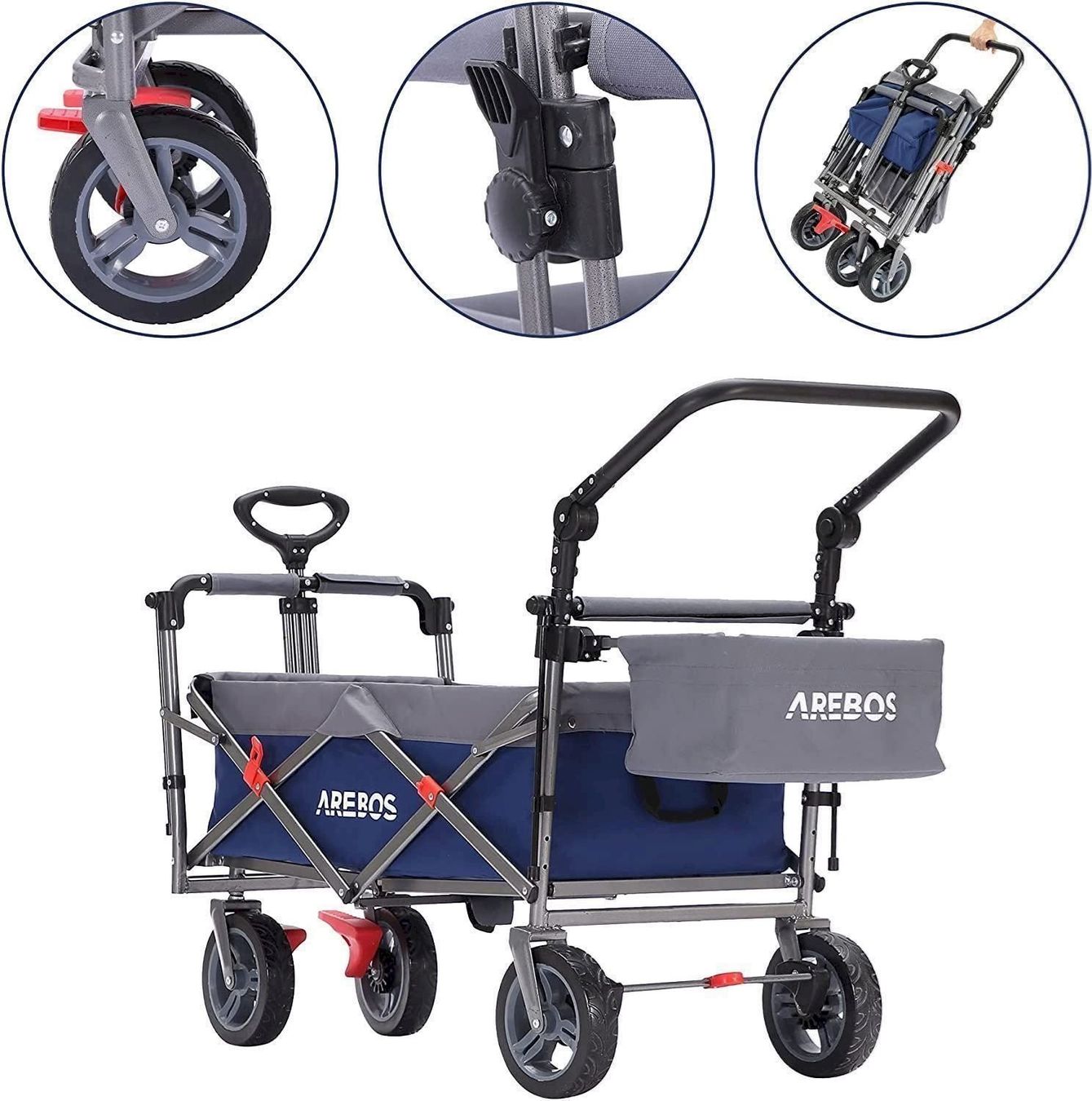 Giocattoli: Bollerwagen faltbar mit Dach blau – Nuovo e nell'imballaggio originale da Bottighofen venduto da zaap 5
