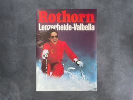 Plakat Rothorn mit Skifahrerin