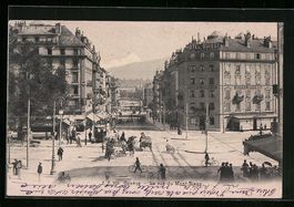 Genève, La Rue du Mont-Blanc, Strassenb