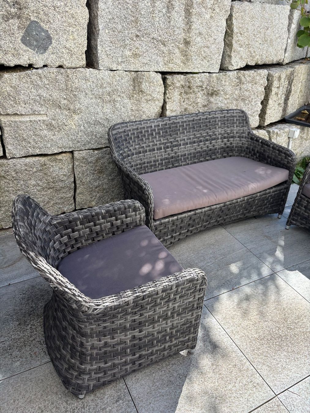 Poltrone: Polyrattan Lounge-Set (Sofa & 2 Sessel ) – Usato da Wohlen AG venduto da Rocker99 1