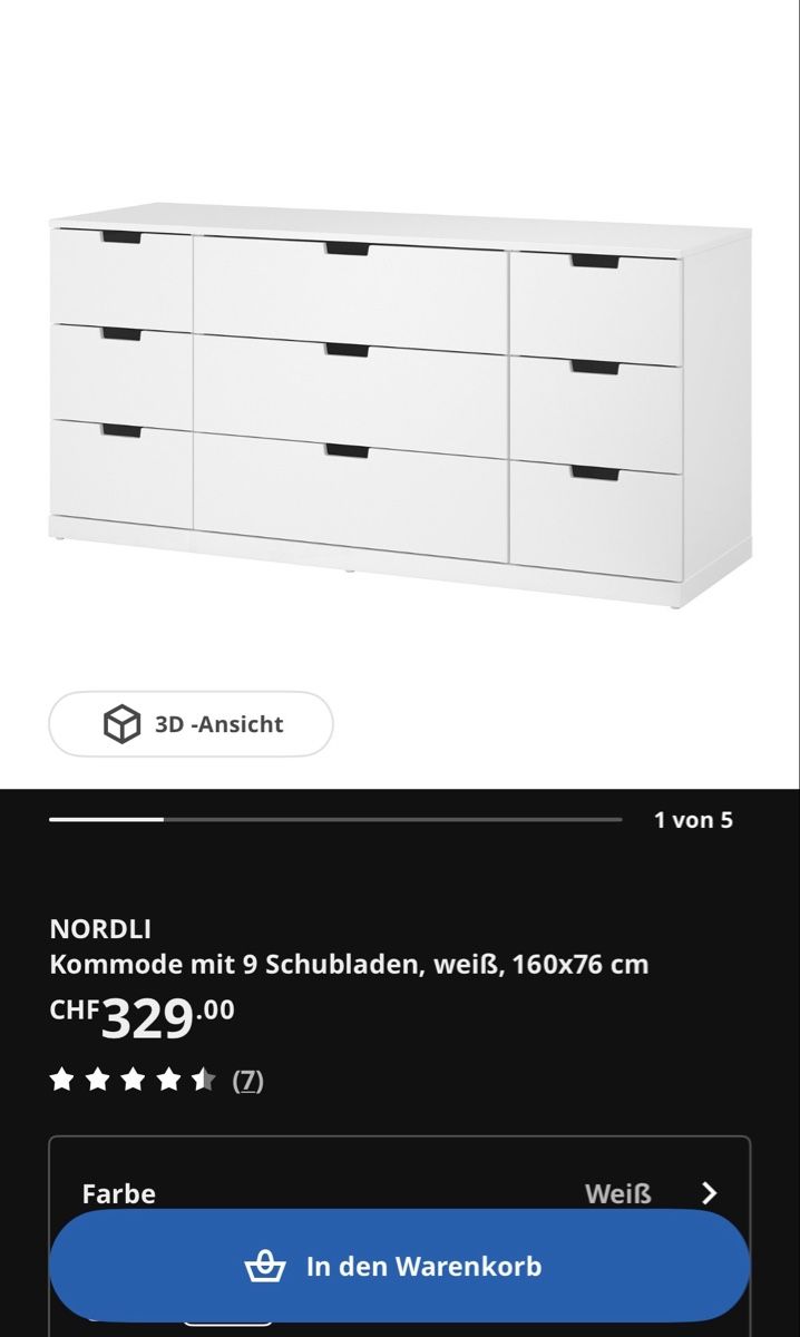 Ikea Cassettiere: Nordli Kommode IKEA weiss – Nuovo (secondo la descrizione) da Rain venduto da MJ1995 1