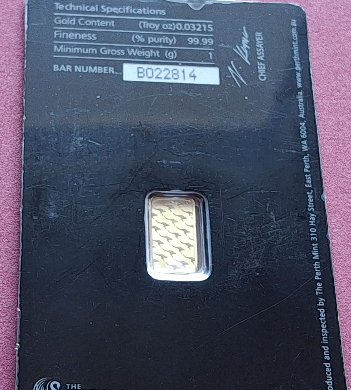 Metalli preziosi: PERTH MINT - 1 GRAMM - N° 22814 – Usato da Boniswil venduto da dpd4coins 1