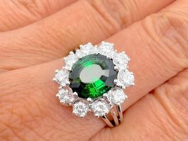 Turmalin 2.3c Diamanten 0.5c Ring 18k WG Grösse 57.5 *S2054