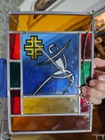 Turner "Wappenscheibe" Glas und Blei für 3.--