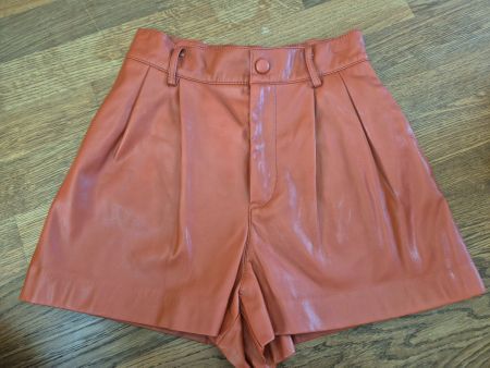 Rust faux leather shorts from Zara size 36