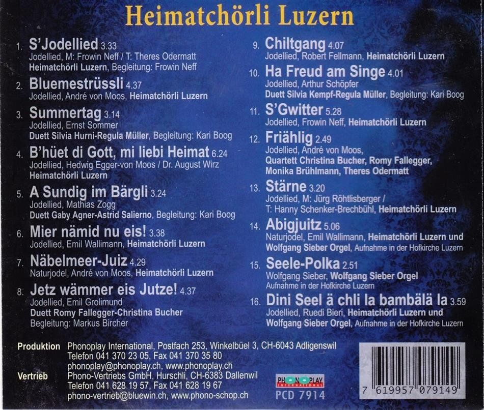 CD: Heimatchörli Luzern: Mier Nämid Nu Eis! – Usato da Brittnau venduto da Zibu 1
