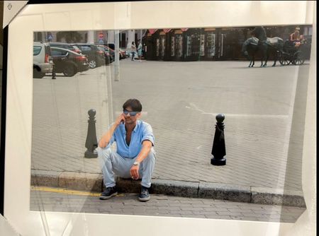 Kunst, Gerahmtes Foto: Mann auf Reise, Original 1/1 Italien