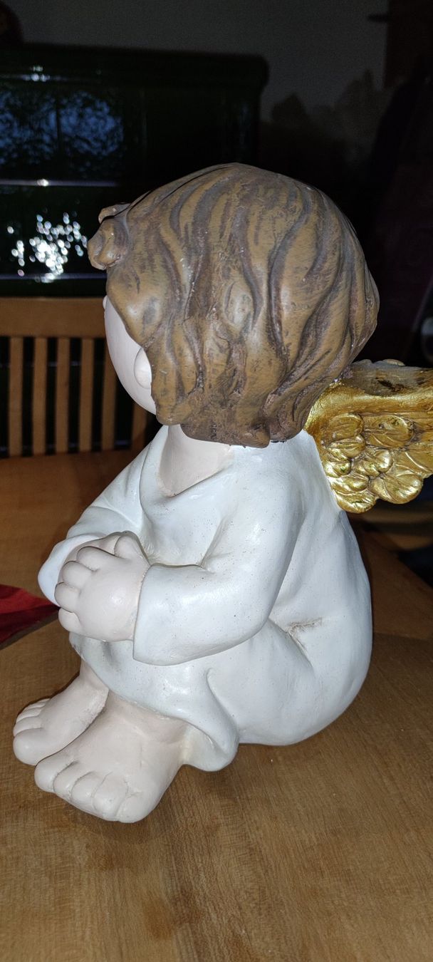 Statuette: Engel sitzend grinsend 34 cm hoch – Usato da Schweizersholz venduto da fuchs06 2