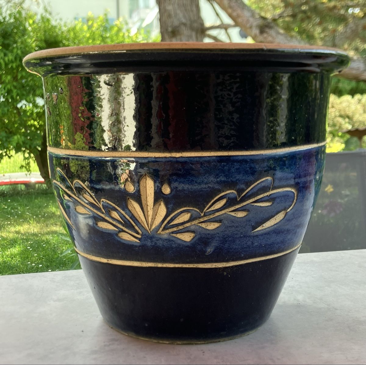 Vasi per fiori: Grosser blauer Blumentopf – Usato da Lyss venduto da Punktum01