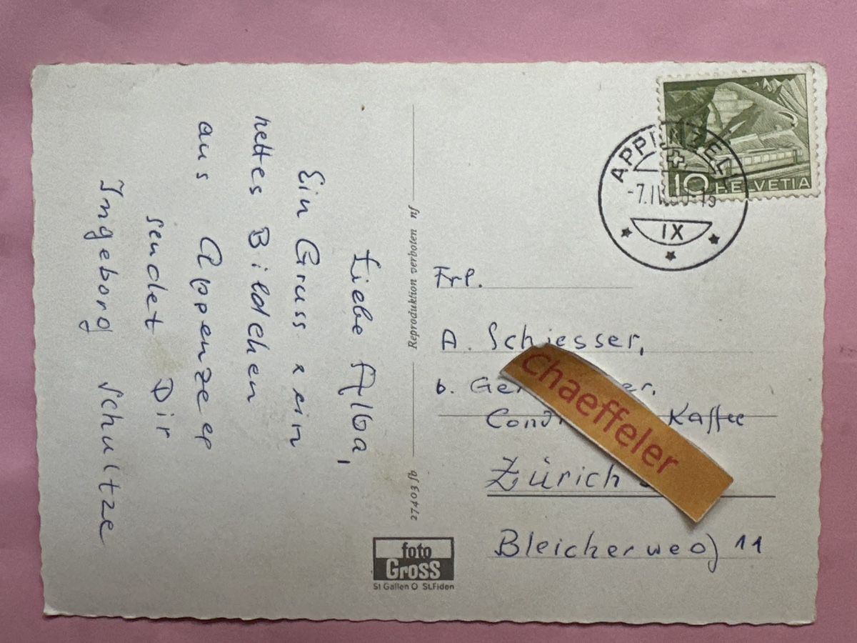 Cartoline postali: 1960 Appenzeller Trachten  – Usato da Zürich venduto da Chaeffeler 1