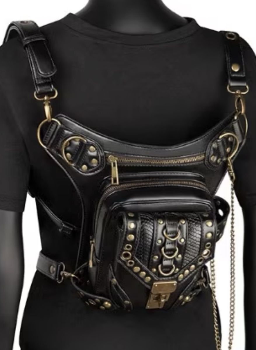Borse: Retro Gothic Kunstleder Tasche schwarz  – Nuovo (secondo la descrizione) da Felben-Wellhausen venduto da PinkTiger8 1