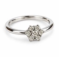750/18 Karat Weiß Gold Ring mit Brillanten
