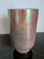 Vase Glasvase teilweise rauhe irisierende Oberfläche